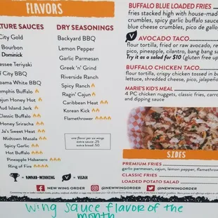 menu