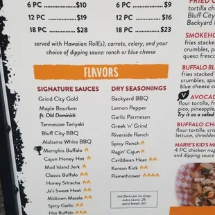 menu