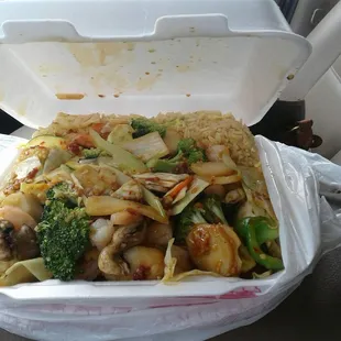 the inside of a takeout box