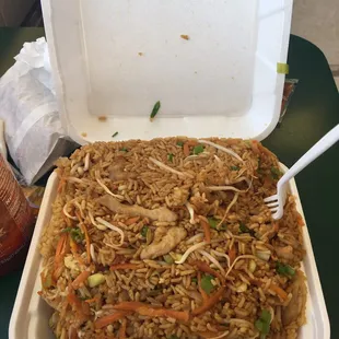 Chicken fried rice. Regular size. SO much food!!