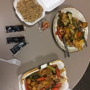 Szechuan chicken with fried rice