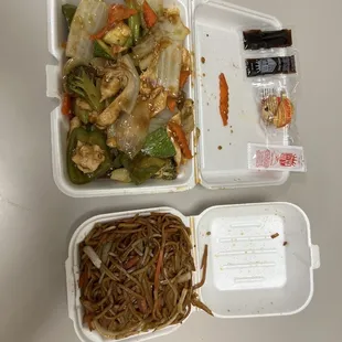 Szechuan Chicken and lo mein