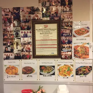 a wall of food