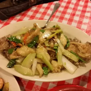 Flounder with veggies two way