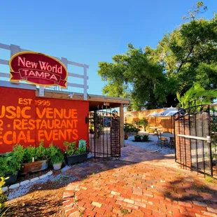 the entrance to the restaurant