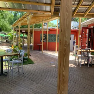 patio with tables and chairs