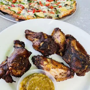 chicken wings and fried chicken, food