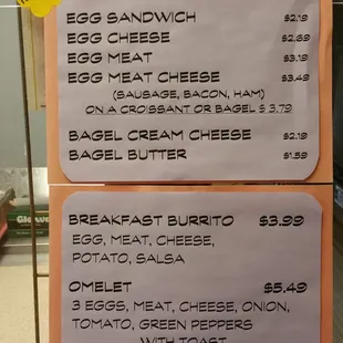 New breakfast menu.