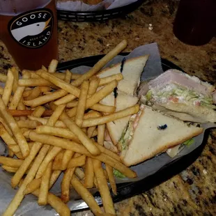 a sandwich and french fries