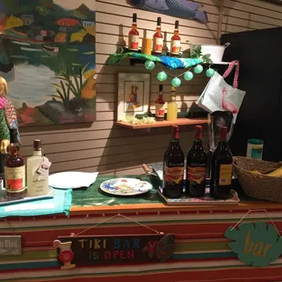 bottles of wine on display