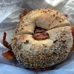 Bacon on everything bagel