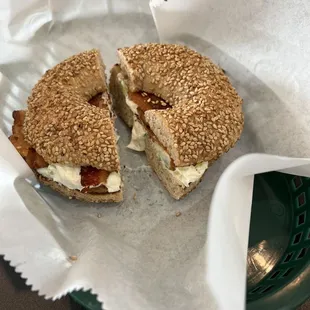 Scallion cream cheese and bacon