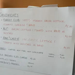 menu