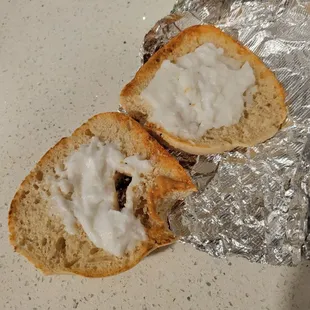 Vegan cream cheese. Basically not spread at all and was just a coconut puree.