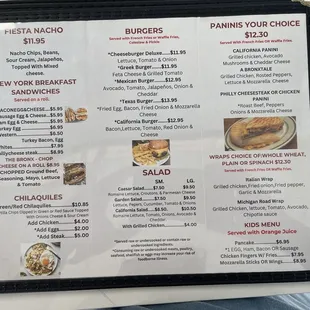Menu back