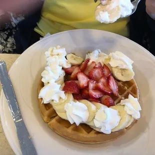 Fresh fruit on a waffle