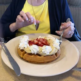 Mom liked her waffle