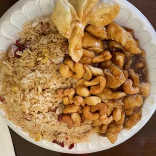 67. Chicken Cashew Nut with pork fried rice