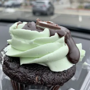 Mint chocolate cupcake