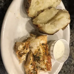 Baked cod with baked potato
