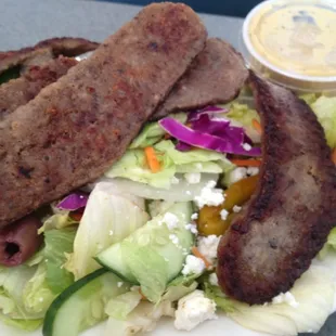 Gyro salad, closer view