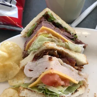 Roast beef and turkey club