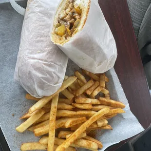 Chicken Melt Sandwich and cajun fries