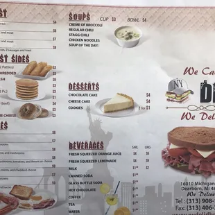 menu, sandwiches