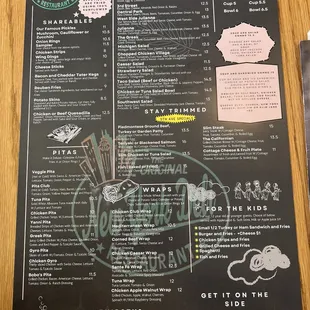 The menu