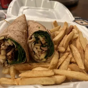 chicken apple walnut wrap - yum!