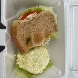 1/2 tuna sandwich &amp; potato salad, tasted amazing!