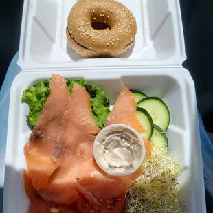 Lunch: Traditional Nova Scotia Bagel "on" toasted wheat bagel