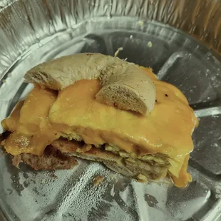 The sad bagel sandwich at NY Deli in Santa Fe.