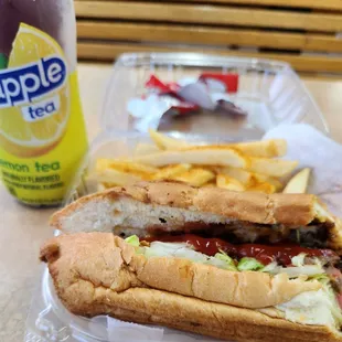 Cheesesteak and a Snapple