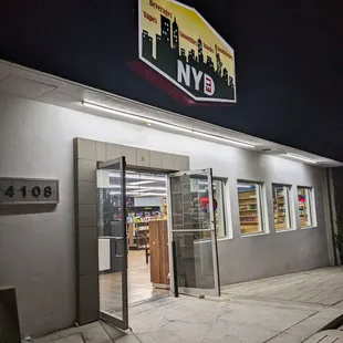 the entrance to the restaurant