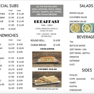 Menu
Trifold Takeout Menu