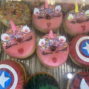 Unicorn donut, and others.
