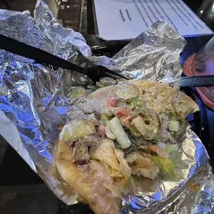 A gyro with a roach on it