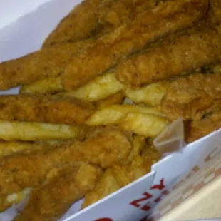 15 chicken strips (chicken fries) with fries