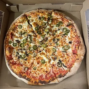 Jalapeños &amp; mushroom, 14 inch