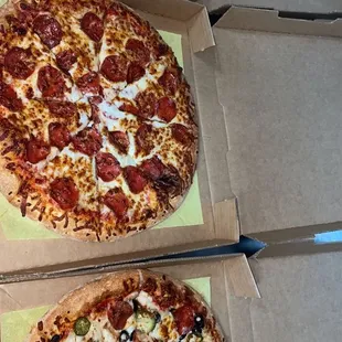 three different pizzas