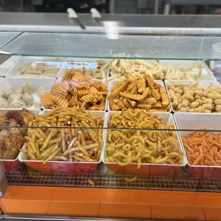 Curly fries, regular fries