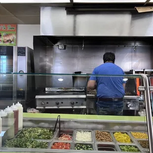 a man preparing food