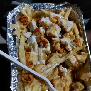 Student fries w chicken