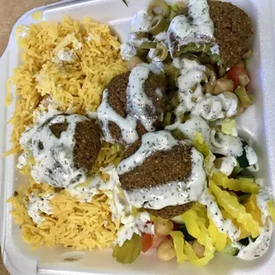 Falafel and rice
