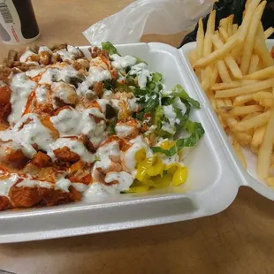 Lamb and chicken combo plate