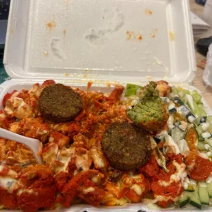 Chicken and falafel