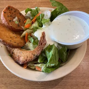 Awesome salad and  at this croutons