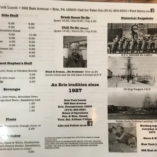 Menu photos