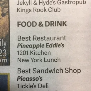 Thank you to everyone that voted. We may be #3 but our customers are by far #1!!!!